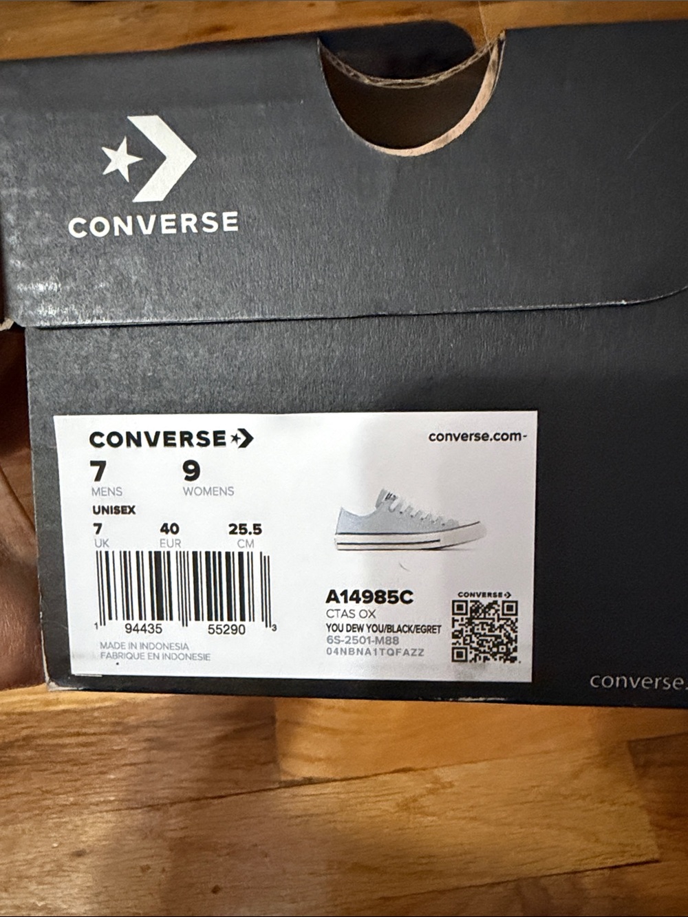 Converse Low Top Sneaker in Light Blue and White - Picture 7 of 7